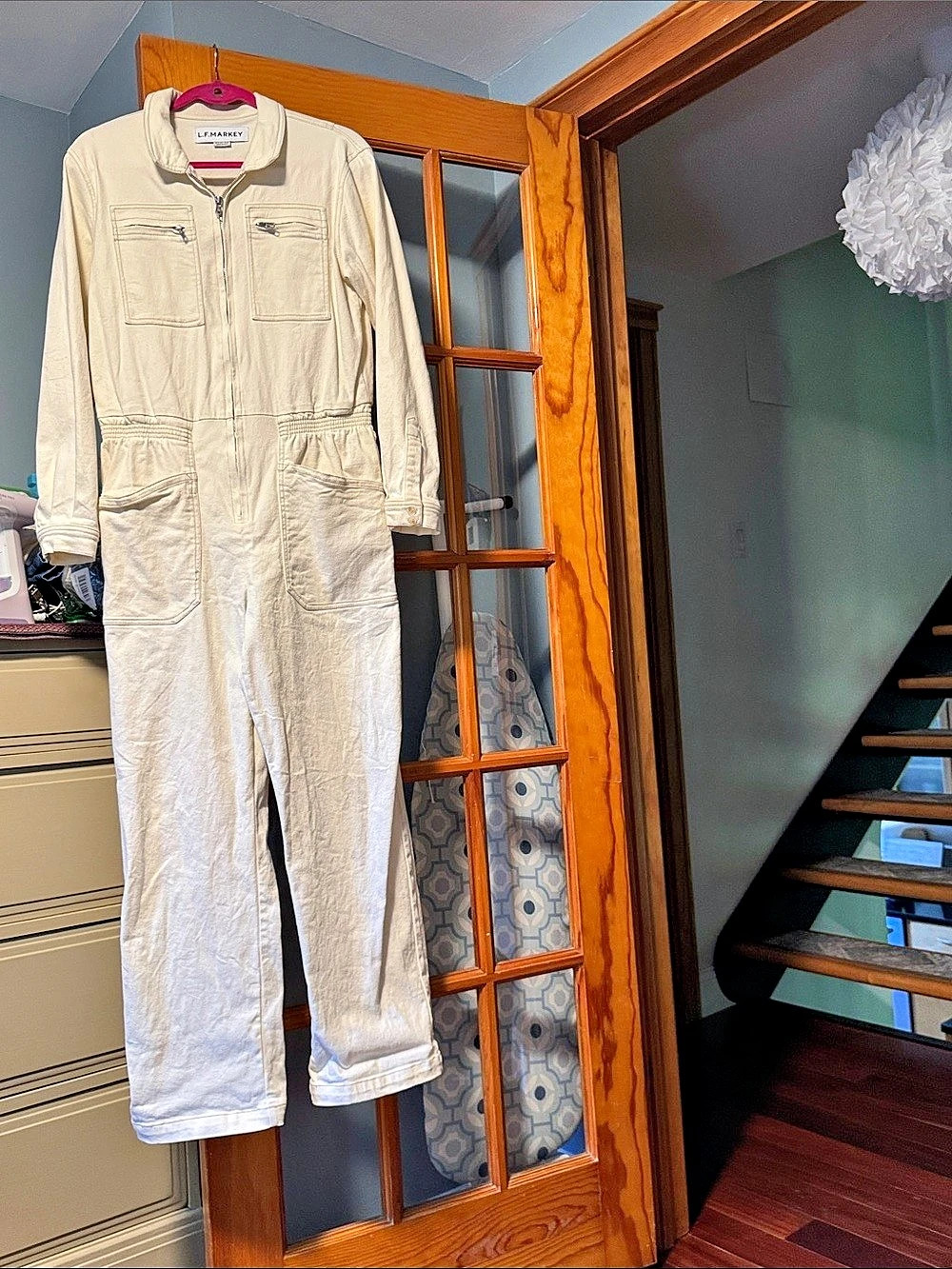 L.F.Markey Danny Boilersuit Women's Utility Jumpsuit in Cream